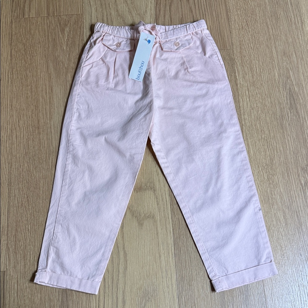 Bout'Chou Light Pink Elastic Waist Pocket Detail Pants Size 36 Months / 3T NEW!